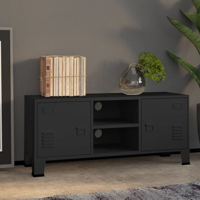 Industrial TV Cabinet Black 105x35x42 cm Metal