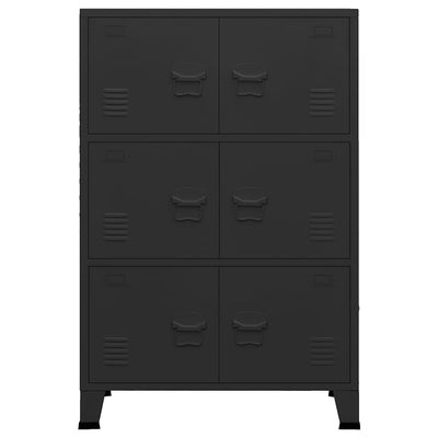 Industrial Storage Chest Black 75x40x115 cm Metal