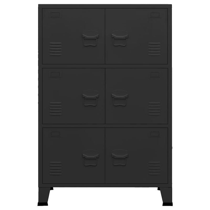 Industrial Storage Chest Black 75x40x115 cm Metal