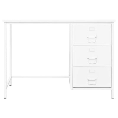 Industrial Desk with Drawers White 105x52x75 cm Steel