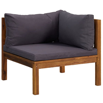 3-Seater Garden Sofa with Cushion Solid Acacia Wood