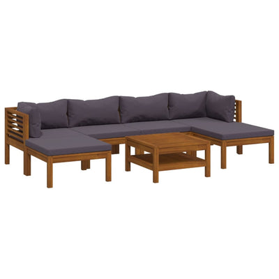 7 Piece Garden Lounge Set with Cushion Solid Acacia Wood