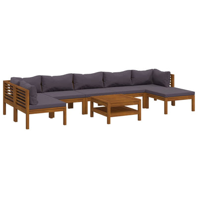 8 Piece Garden Lounge Set with Cushion Solid Acacia Wood