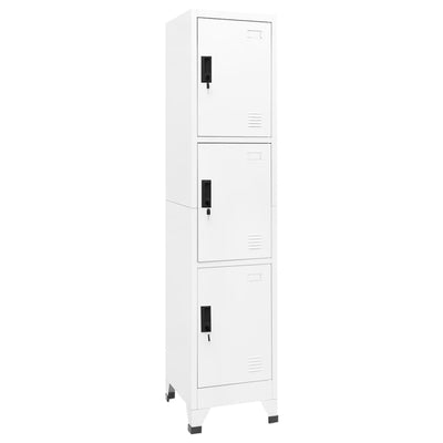 Locker Cabinet White 38x45x180 cm Steel