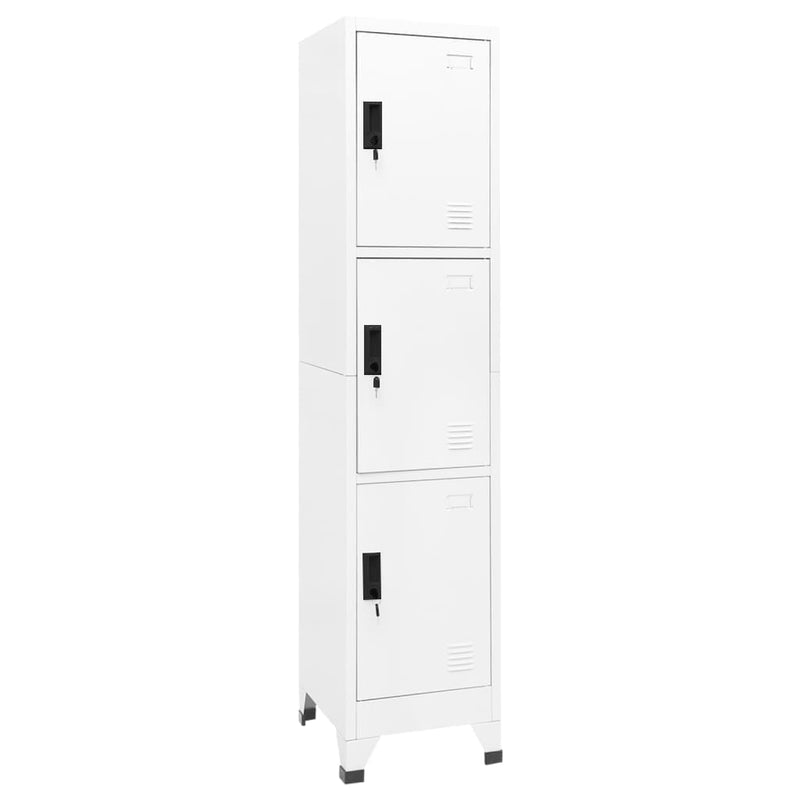 Locker Cabinet White 38x45x180 cm Steel