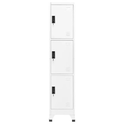 Locker Cabinet White 38x45x180 cm Steel