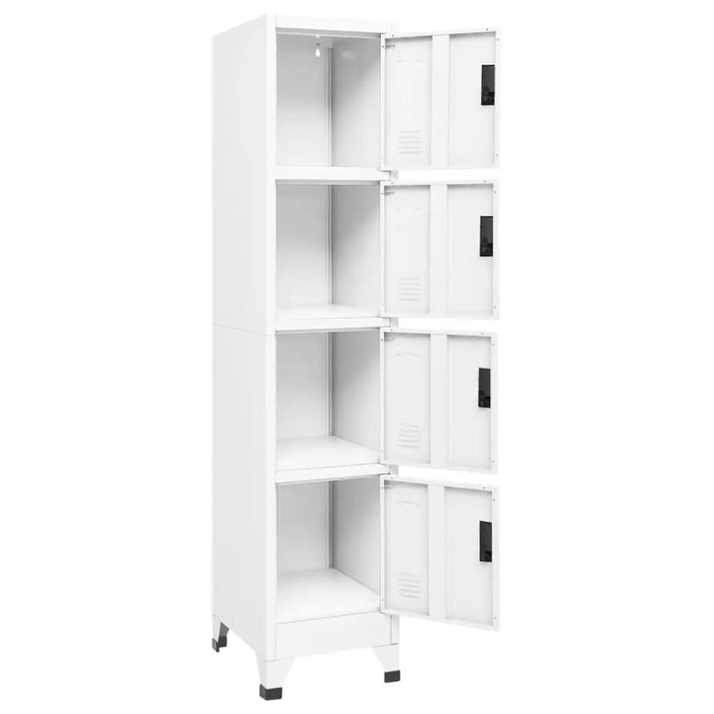 Locker Cabinet White 38x45x180 cm Steel