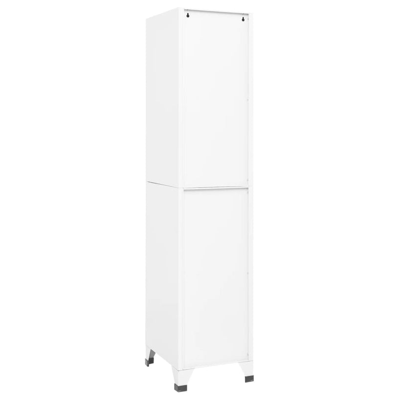 Locker Cabinet White 38x45x180 cm Steel