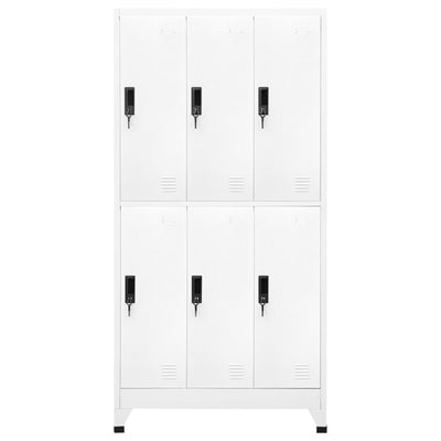 Locker Cabinet White 90x45x180 cm Steel