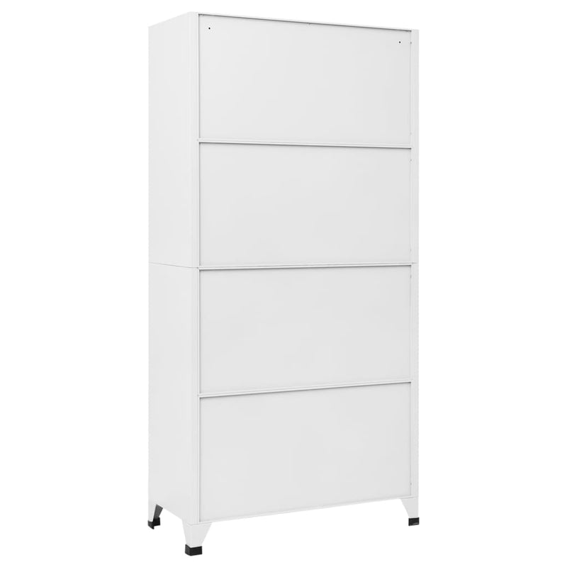 Locker Cabinet White 90x45x180 cm Steel