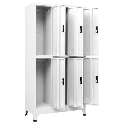 Locker Cabinet White 90x45x180 cm Steel