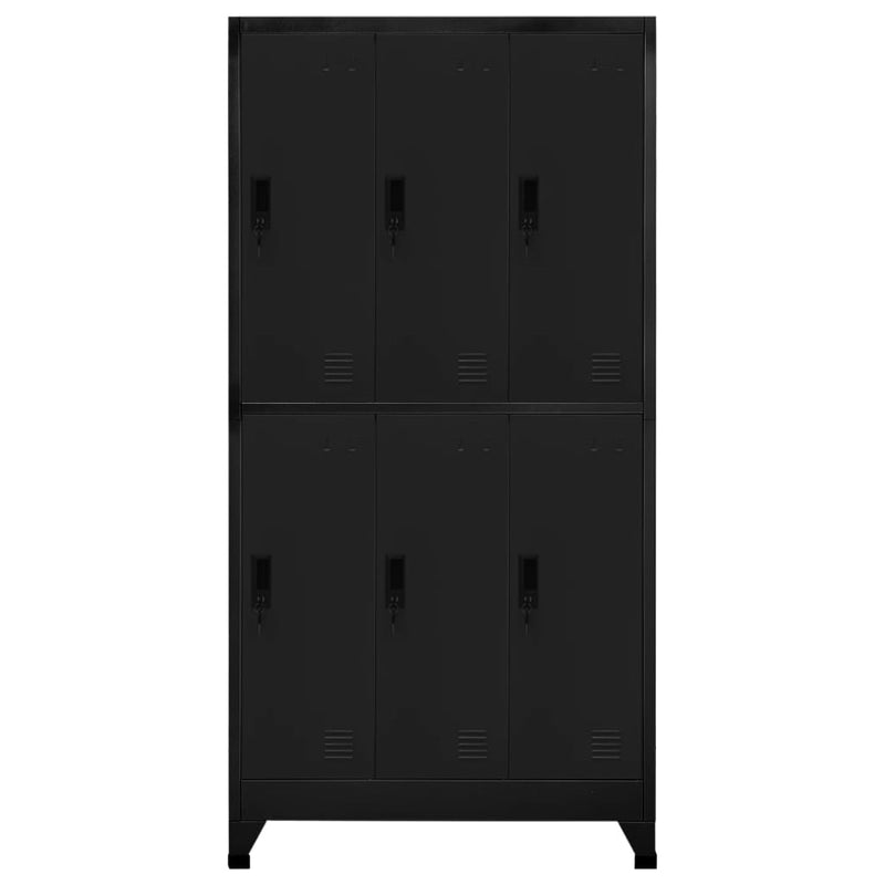 Locker Cabinet Black 90x45x180 cm Steel