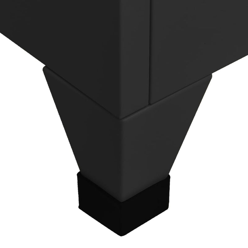 Locker Cabinet Black 90x45x180 cm Steel