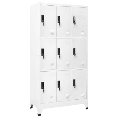 Locker Cabinet White 90x45x180 cm Steel