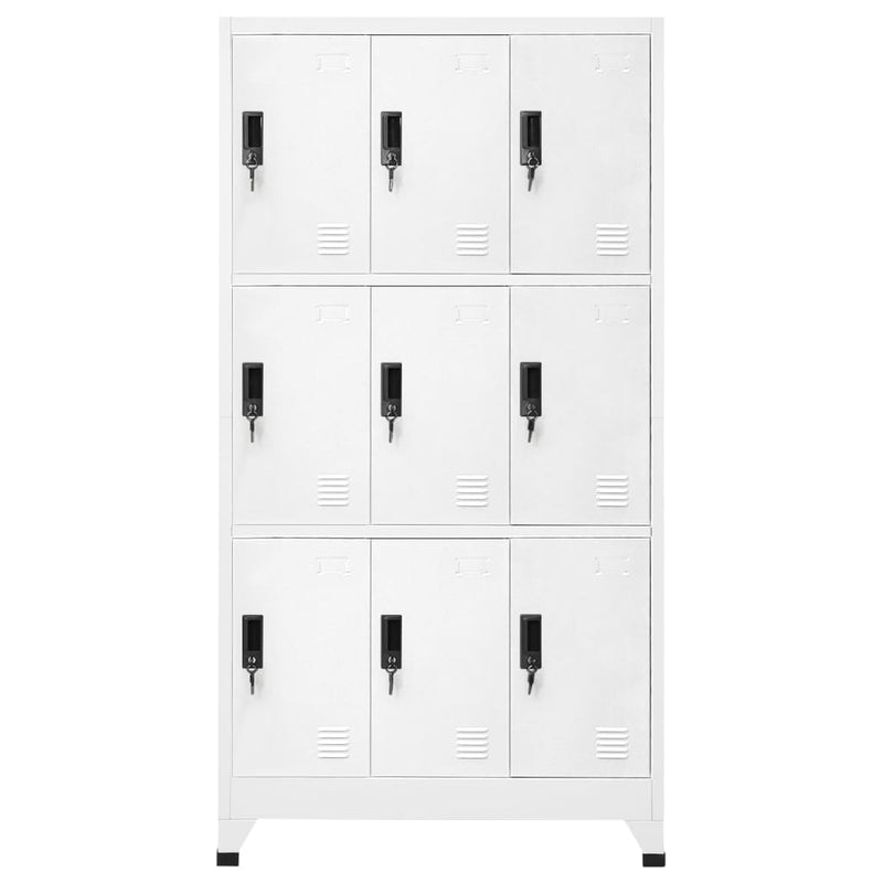 Locker Cabinet White 90x45x180 cm Steel