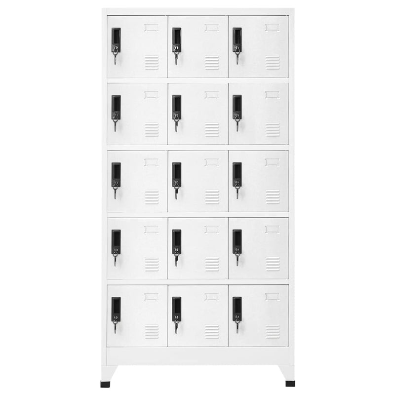 Locker Cabinet White 90x40x180 cm Steel