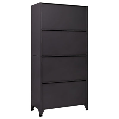 Locker Cabinet Anthracite and White 90x40x180 cm Steel