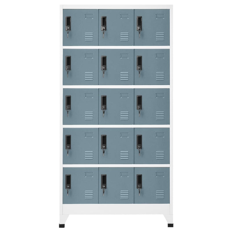 Locker Cabinet Light Grey and Dark Grey 90x40x180 cm Steel