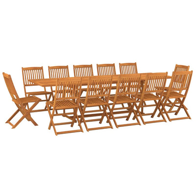 13 Piece Garden Dining Set 280x90x75 cm Solid Wood Acacia