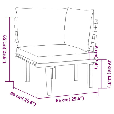 4 Piece Garden Lounge Set with Cushions Solid Wood Acacia