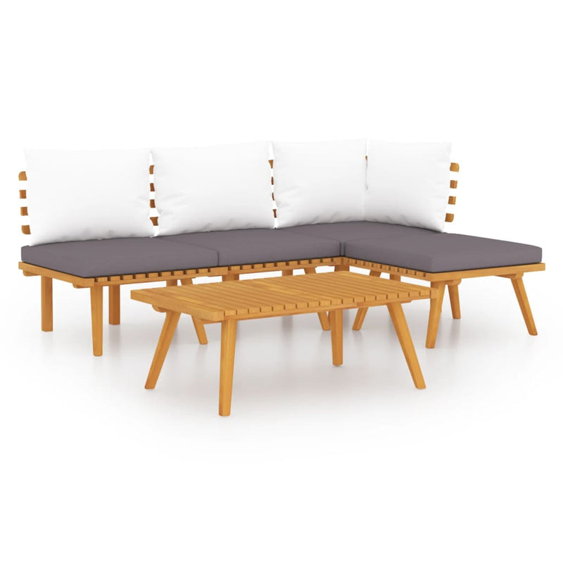 5 Piece Garden Lounge Set with Cushions Solid Wood Acacia