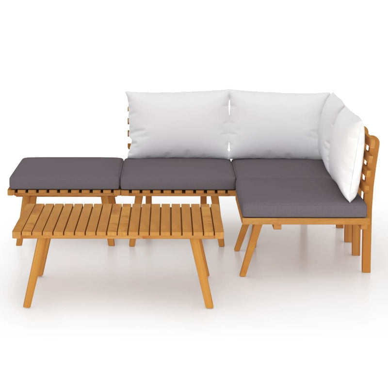 5 Piece Garden Lounge Set with Cushions Solid Wood Acacia