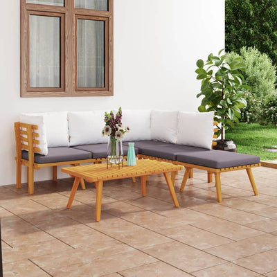 6 Piece Garden Lounge Set with Cushions Solid Wood Acacia