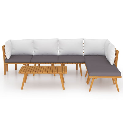 7 Piece Garden Lounge Set with Cushions Solid Wood Acacia