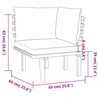 7 Piece Garden Lounge Set with Cushions Solid Wood Acacia