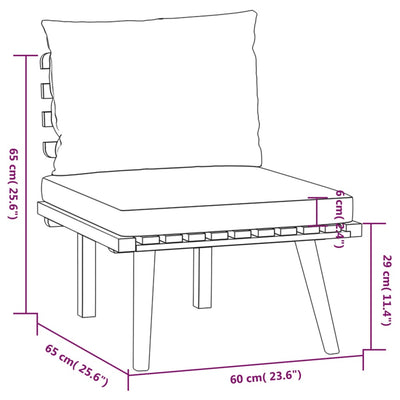 3 Piece Garden Lounge Set with Cushions Solid Wood Acacia