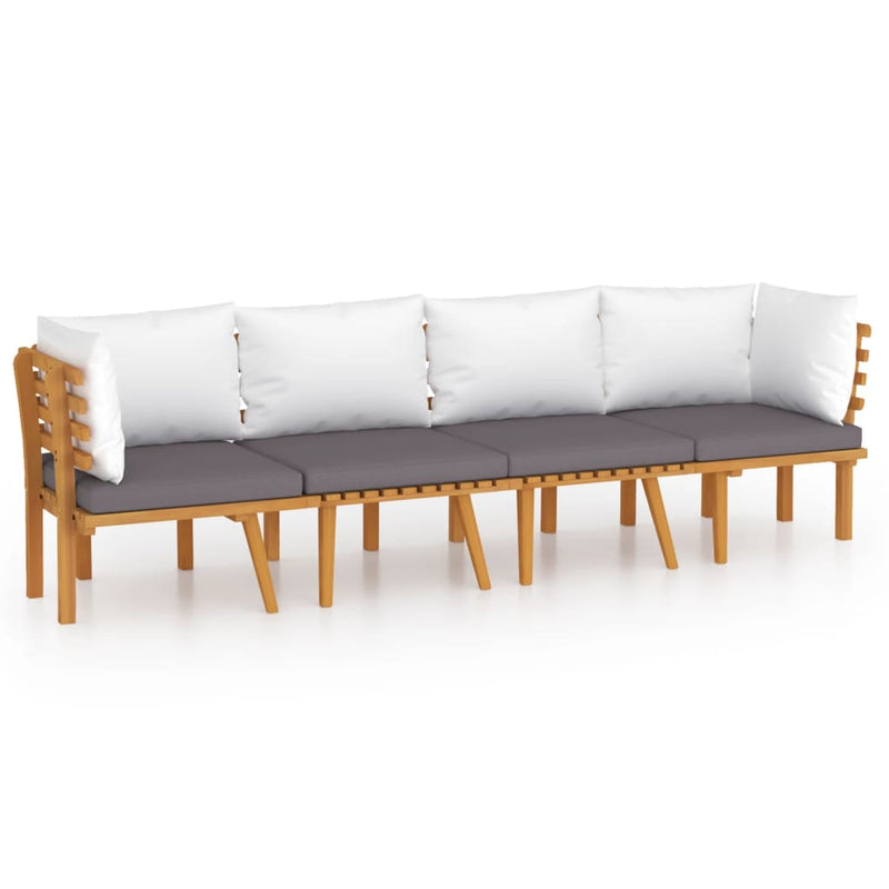 4 Piece Garden Lounge Set with Cushions Solid Acacia Wood