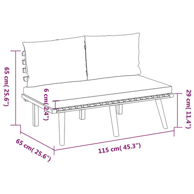 5 Piece Garden Lounge Set with Cushions Solid Wood Acacia