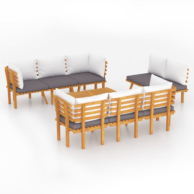 8 Piece Garden Lounge Set with Cushions Solid Wood Acacia