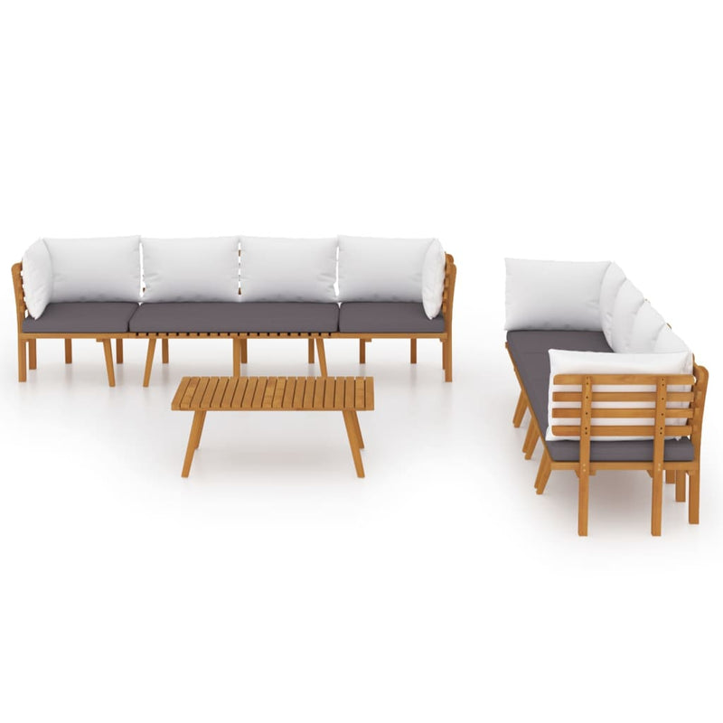 8 Piece Garden Lounge Set with Cushions Solid Wood Acacia