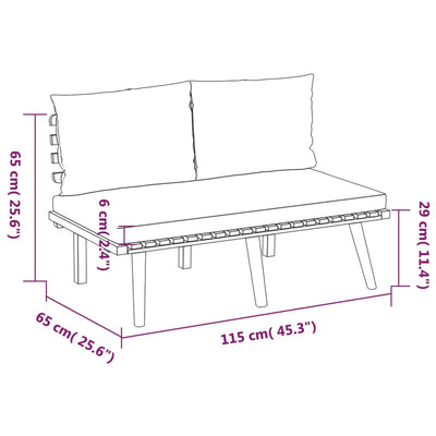 8 Piece Garden Lounge Set with Cushions Solid Wood Acacia