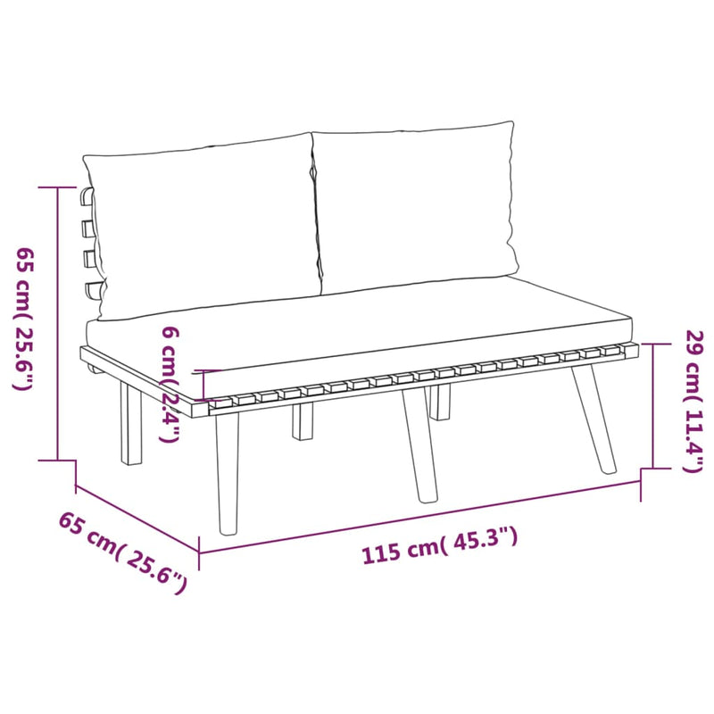 8 Piece Garden Lounge Set with Cushions Solid Wood Acacia