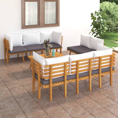 8 Piece Garden Lounge Set with Cushions Solid Wood Acacia