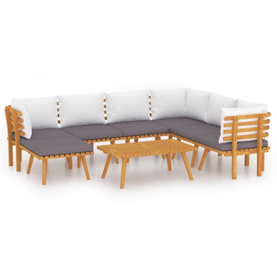 8 Piece Garden Lounge Set with Cushions Solid Wood Acacia