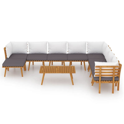 9 Piece Garden Lounge Set with Cushions Solid Wood Acacia