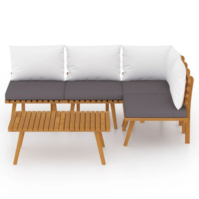 5 Piece Garden Lounge Set with Cushions Solid Wood Acacia