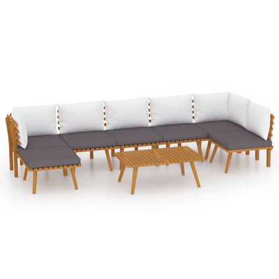 8 Piece Garden Lounge Set with Cushions Solid Wood Acacia