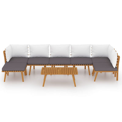 8 Piece Garden Lounge Set with Cushions Solid Wood Acacia