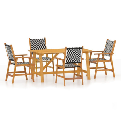 5 Piece Garden Dining Set Solid Wood Acacia