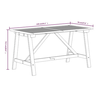 5 Piece Garden Dining Set Solid Wood Acacia