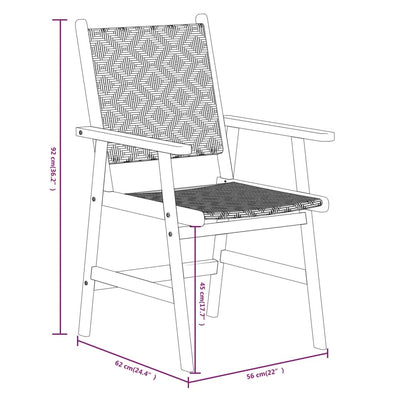 5 Piece Garden Dining Set Solid Wood Acacia