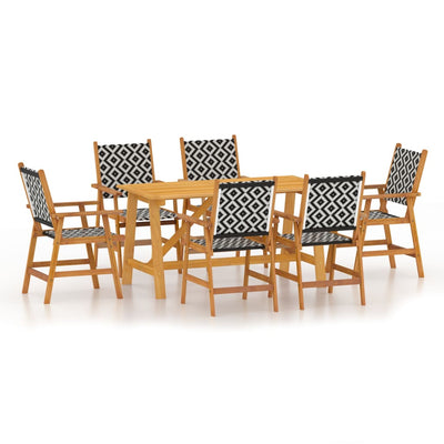 7 Piece Garden Dining Set Solid Wood Acacia