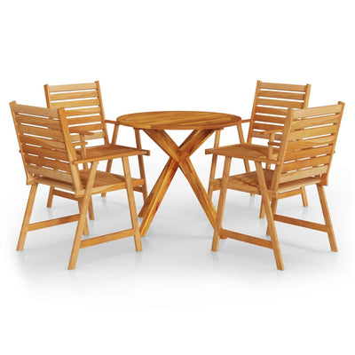 5 Piece Garden Dining Set Solid Wood Acacia