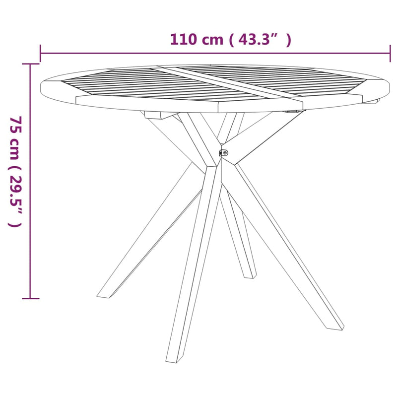 5 Piece Garden Dining Set Solid Wood Acacia