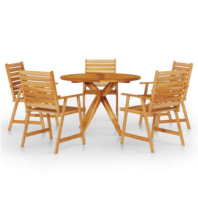 6 Piece Garden Dining Set Solid Wood Acacia