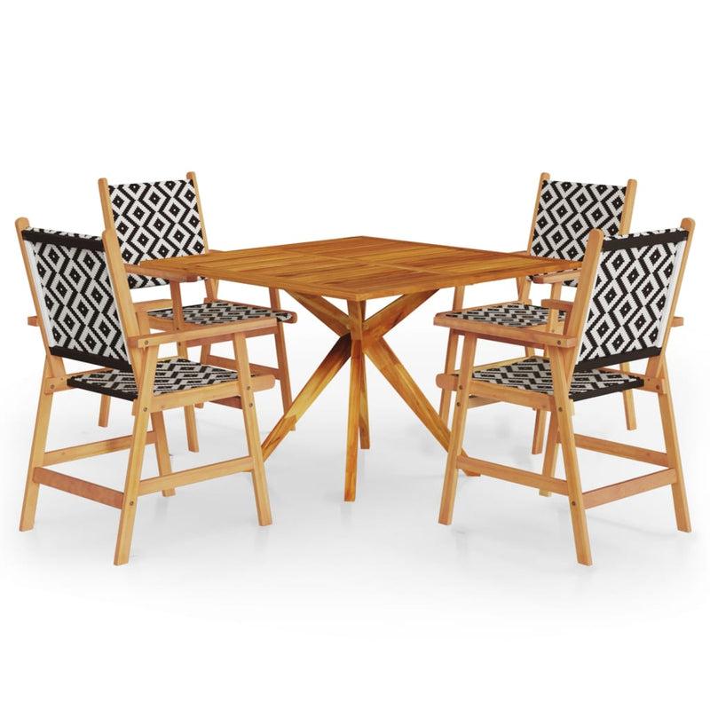 5 Piece Garden Dining Set Solid Wood Acacia